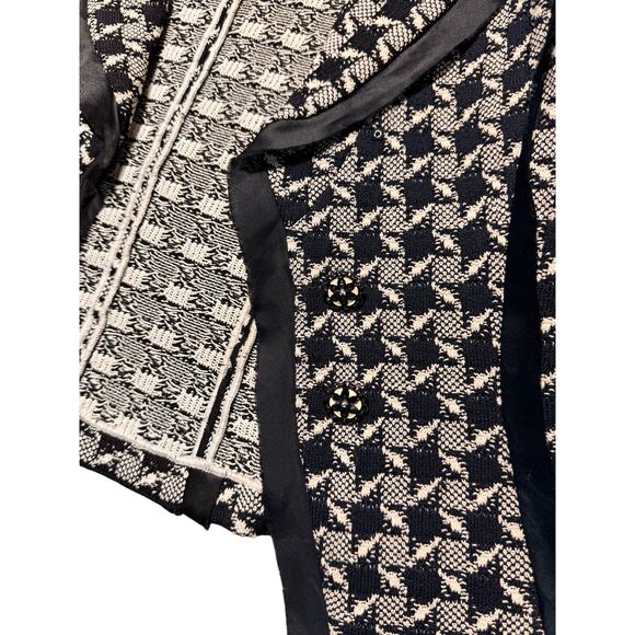 St. John Womens santana knit jacket size 6 y2k houndstooth lady jacket stretch - Picture 1 of 16